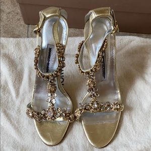 Manolo Blahnik gold sandals